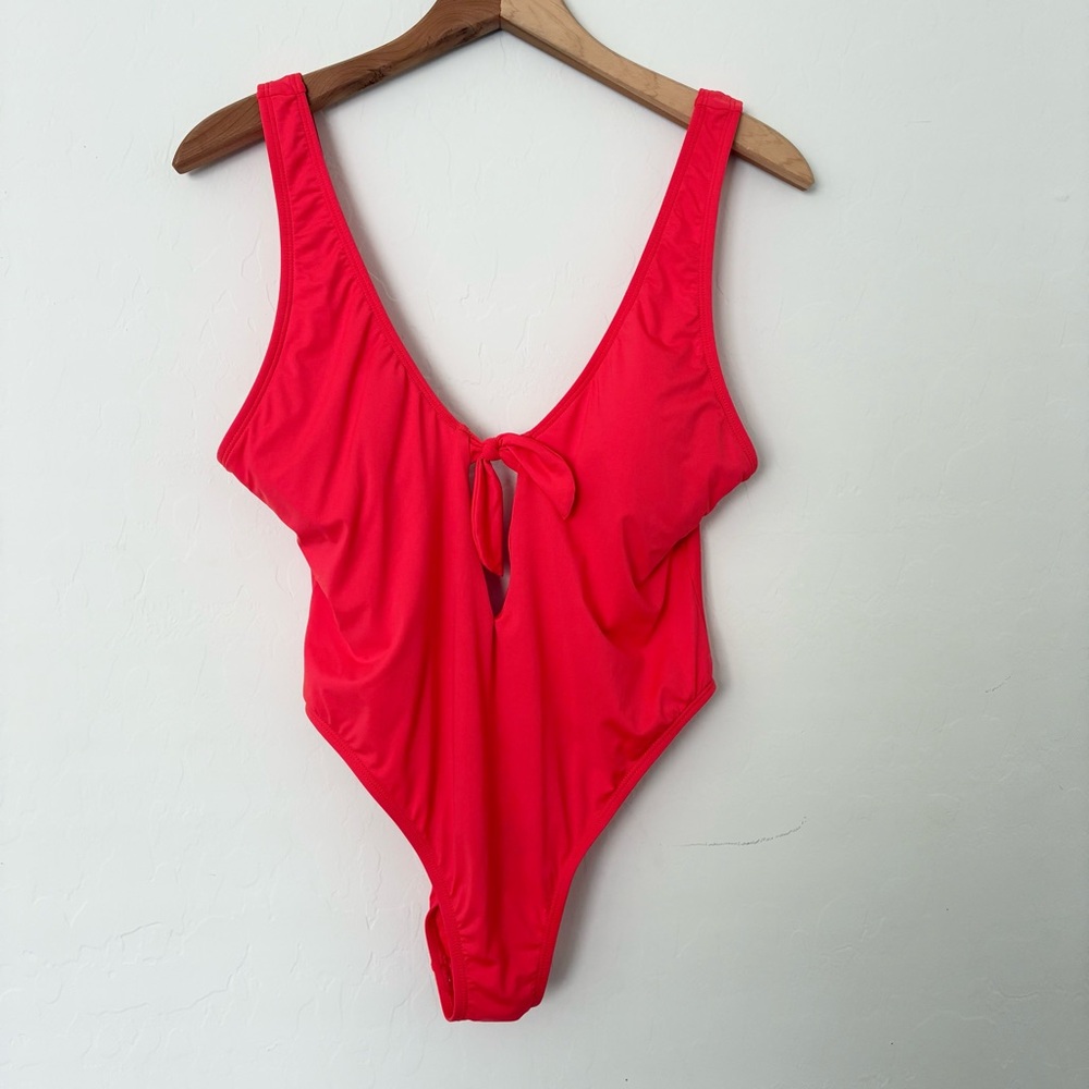 The Bikini Lab Orange Red Knot Top One Piece Low Back Size L